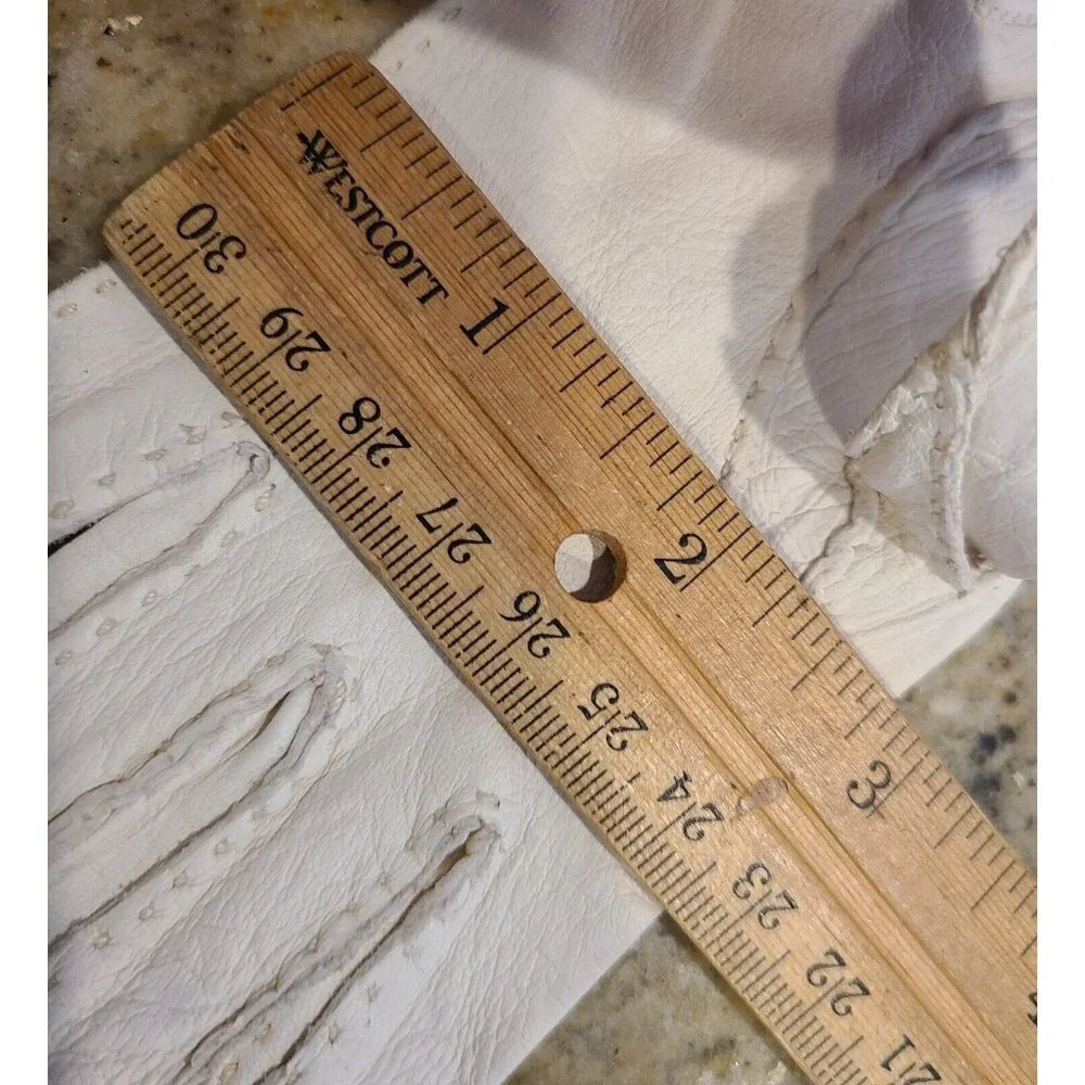 Vtg Size XS-S Off White Soft Leather Formal 7.5